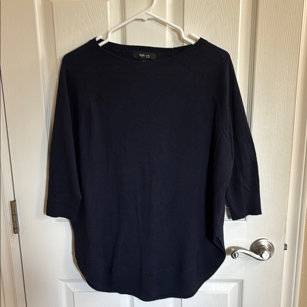 Navy 3/4 Sleeve Sweater